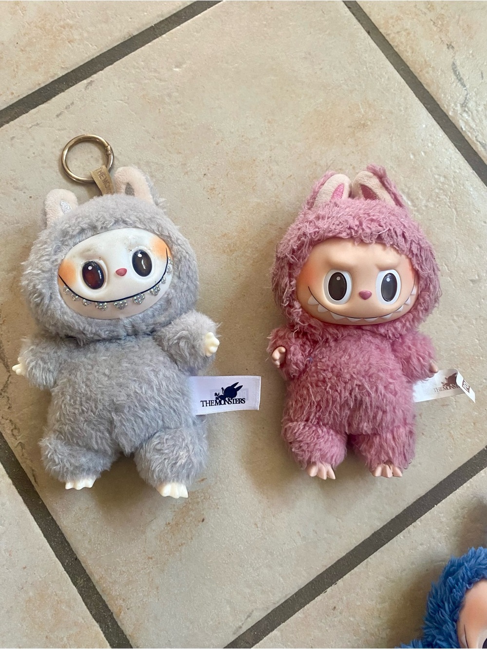 Plush Keychain Duo - Gray and Pink Small Pets Plush